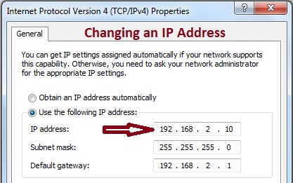 5.   Changing IP Addresses